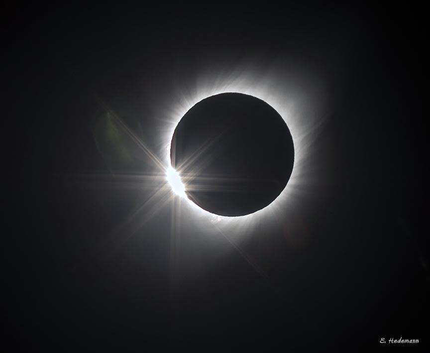the diamond ring effect at the end of totality