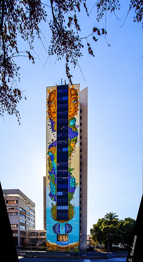 mural on tall building